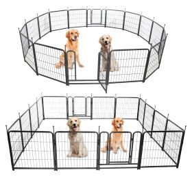 16 Panels Dog Playpen for outdoor,yard,camping,24"Height dog fence with 2 doors.