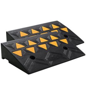 VEVOR Rubber Curb Ramp 2 Pack, 4.3" Rise Height Heavy-Duty 33069 lbs/15 T Capacity Threshold Ramps, Driveway Ramps with Stable Grid Structure for Cars