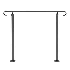 VEVOR Handrails for Outdoor Steps, Fit 1-3 Steps Wrought Iron Handrail, Outdoor Stair Railing, Adjustable Front Porch Hand Rail