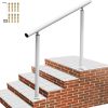 VEVOR Outdoor Stair Railing Kit, 4 FT Handrails 1-4 Steps, Adjustable Angle White Aluminum Stair Hand Rail for The Elderly