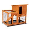 Detachable Rabbit Hutch with Removable Tray and Rolling Casters, Orange