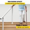 VEVOR Outdoor Stair Railing Kit, 4 FT Handrails 1-4 Steps, Adjustable Angle White Aluminum Stair Hand Rail for The Elderly