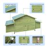 Wooden Chicken Coop Outdoor Hen House Poultry Cage with 2 Sides Large Nesting Boxes,2 Free-range Doors