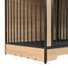 Dog Crate Furniture with Two Combined Room, XL Large Double Dog Cage Furniture with Tray for Medium Large Dogs, Wooden Dog Kennel Furniture