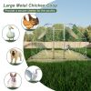 10 ft. x 13 ft. Galvanized Large Metal Walk in Chicken Coop Cage Farm Poultry Run Hutch Hen House