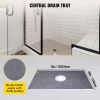 VEVOR Shower Curb Kit, 48"x72" Watertight Shower Curb Overlay with 4" ABS Central Bonding Flange, 4" Stainless Steel Grate