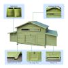 Wooden Chicken Coop Outdoor Hen House Poultry Cage with 2 Sides Large Nesting Boxes,2 Free-range Doors