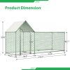 10x3FT Metal Chicken Coop Run Backyard Hen House Poultry Habitat Cage w/Cover