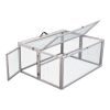 Folding Rabbit Hutch with Roosting Bar, Wood Collapsible Guinea Chick Run, Outdoor Bunny Cage, Portable, Gray