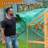 Wooden Chicken Coop 111''√ó74''√ó72'' Large Kitten Playpen, Chicken Run with Waterproof Cover and Two Small Doors