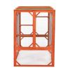 Wooden Cat House, Outdoor Cat Cage with Water-proof Asphalt Planks and Cat Perches, Orange