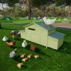 Wooden Chicken Coop Outdoor Hen House Poultry Cage with 2 Sides Large Nesting Boxes,2 Free-range Doors