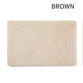 Dog Bed And Extra Matching Cover Sheet Dog Crate Pad Ultra Soft Dog Bed Mat Washable Pet Kennel Bed With Non-Slip Bottom Fluffy Plush Sleeping Mat For (Color: Brown, size: L)