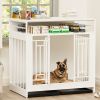 43.3 inch Dog Crate Furniture for Large Dogs,Wooden Dog Crate with Divider,Double Door Dog Kennel with Three Drawers Storages