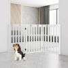 36 Inch Folding Wooden Freestanding Pet Gate Dog Gate with 360¬∞ Flexible Hinge