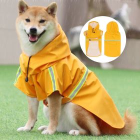 large and small dog raincoat cloak type reflective strip pet raincoat windproof rainproof dog hooded raincoat (colour: Orange, size: 3XL (14-24kg))